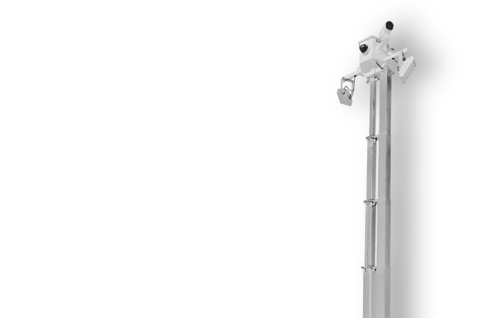 24FT Automated Hydraulic Power Mast for Elevated Jobsite Surveillance 24FT Automated Hydraulic Power Mast for Elevated Jobsite Surveillance