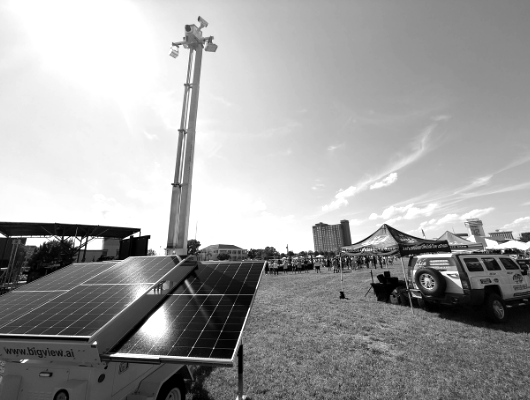 BIGView mobile surveillance trailer deployed at a large public event for crowd management and public safety.